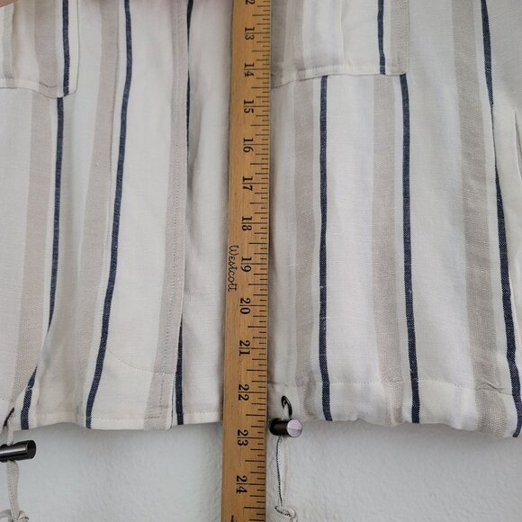 Rails Coco Stripe Linen Utility Military Jacket Womens Sz S Minimalist Layering - Picture 12 of 16